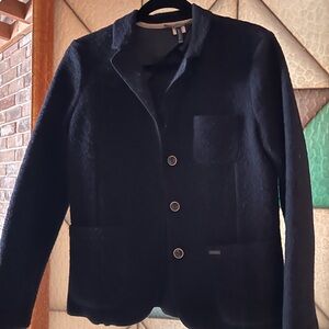 Woolrich Women's Boiled Wool Jacket Blazer in NAVY Size SMALL
